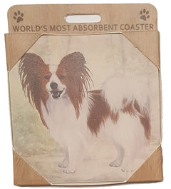 E&S Imports Ceramic Pet Coasters - Papillon (250-63)