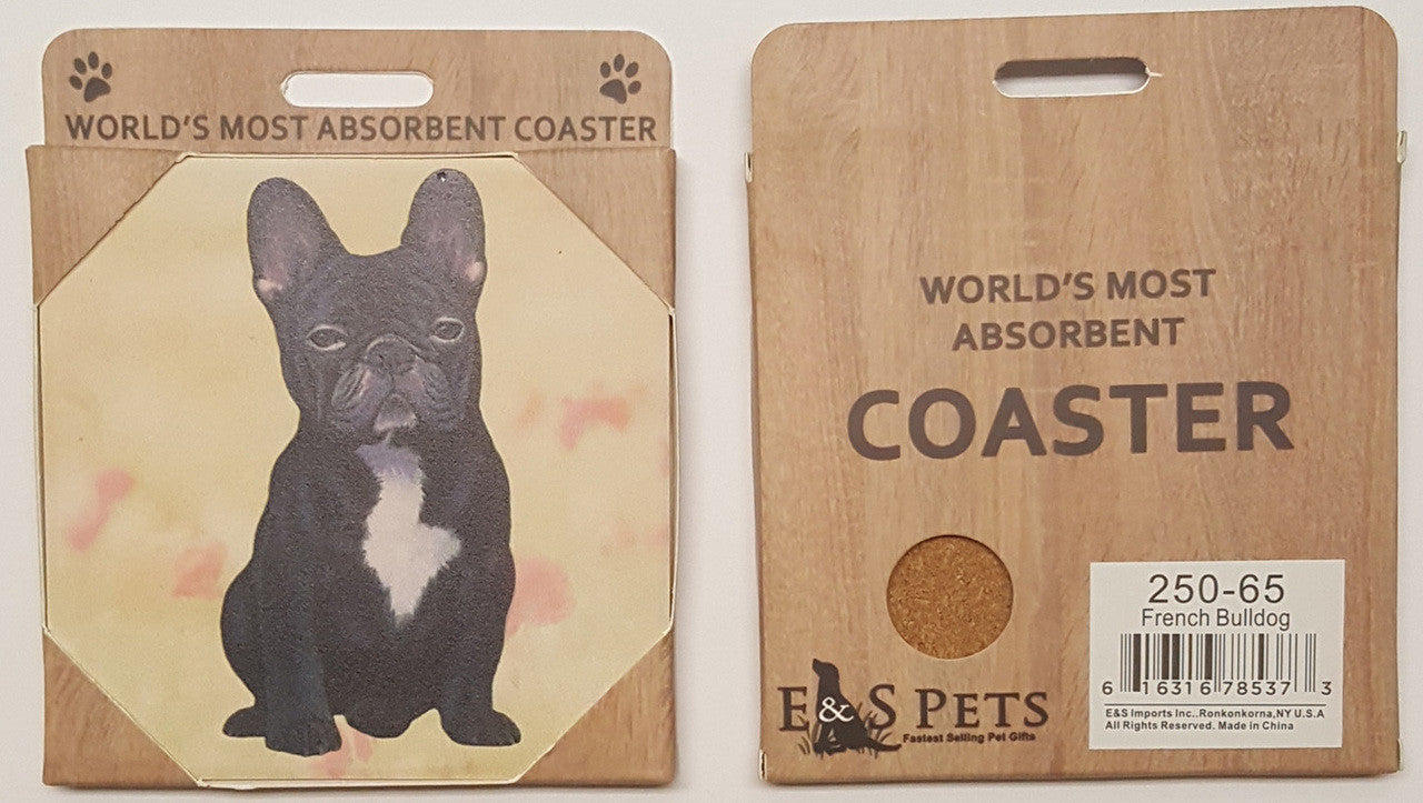 E&S Imports Ceramic Pet Coasters - French Bulldog (250-65)