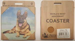 E&S Imports Ceramic Pet Coasters - German Shepherd (250-75)