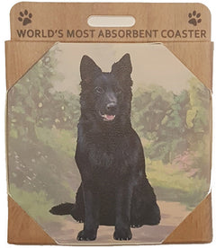 E&S Imports Ceramic Pet Coasters - German Shepherd (Black) (250-75b)