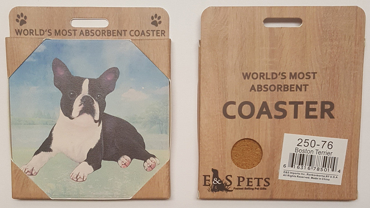 E&S Imports Ceramic Coaster - Boston Terrier (250-76)