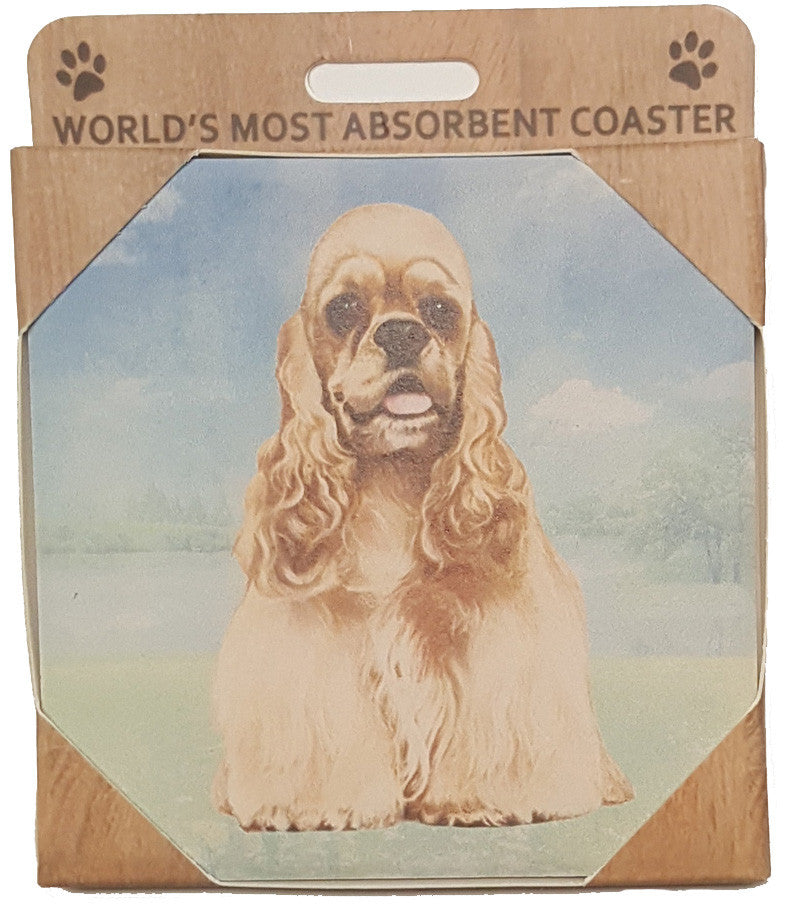 E&S Imports Ceramic Pet Coasters - Cocker Spaniel (250-78)