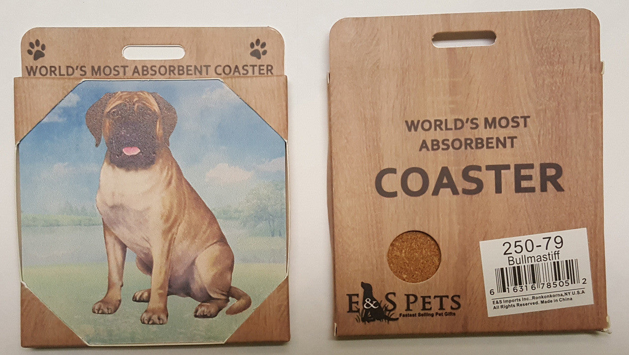 E&S Imports Ceramic Pet Coasters - Bull Mastiff (250-79)