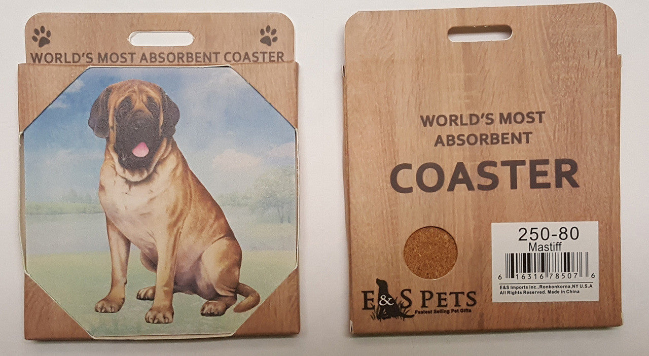 E&S Imports Ceramic Pet Coasters - English Mastiff (250-80)