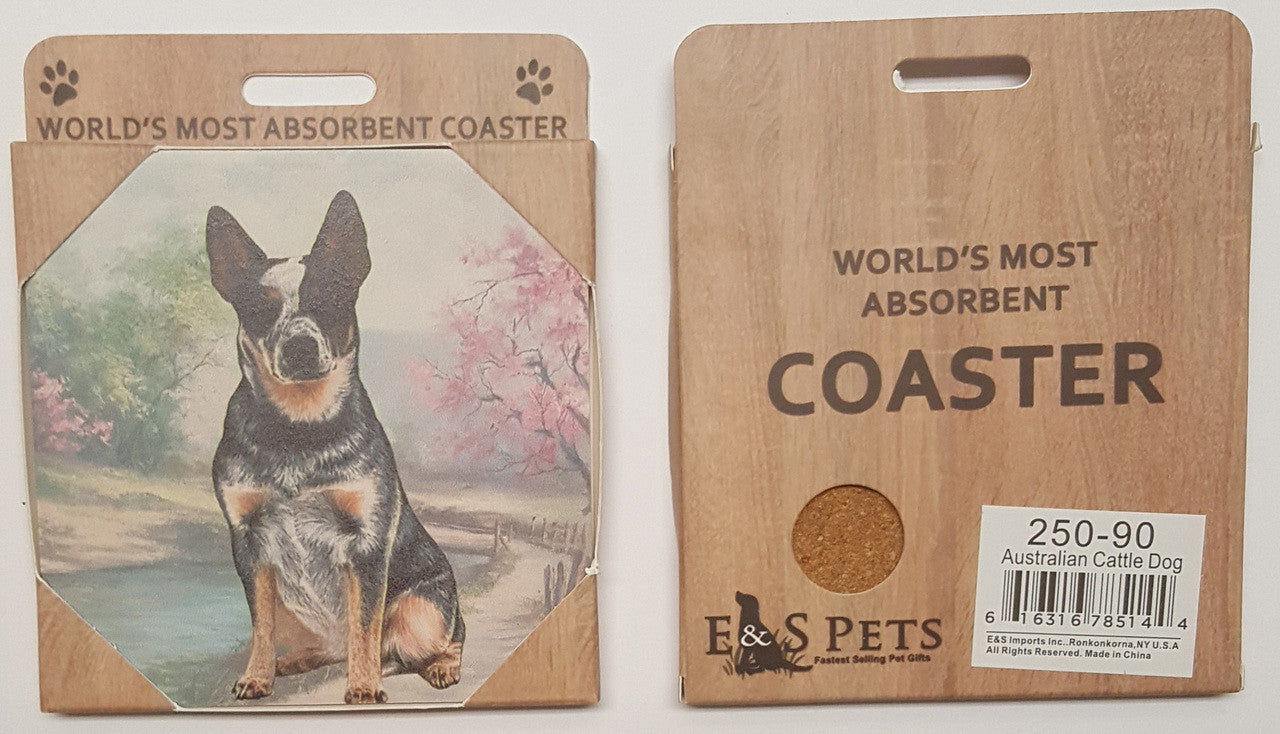 E&S Imports Ceramic Pet Coasters - Australian Cattle Dog (250-90)