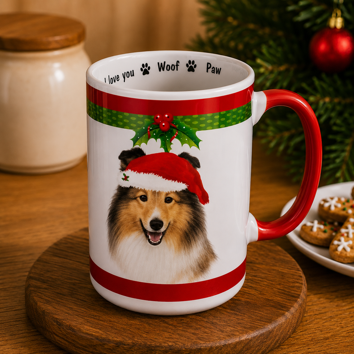E&S Pets Sheltie Christmas Mug