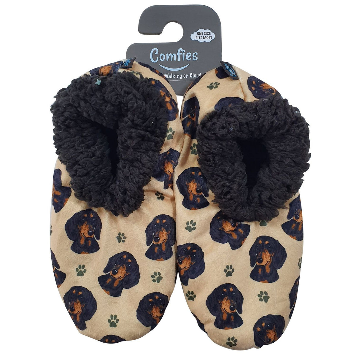 Comfies Pet Lover Slippers by E&S Imports - Dachshund Black (281-14)
