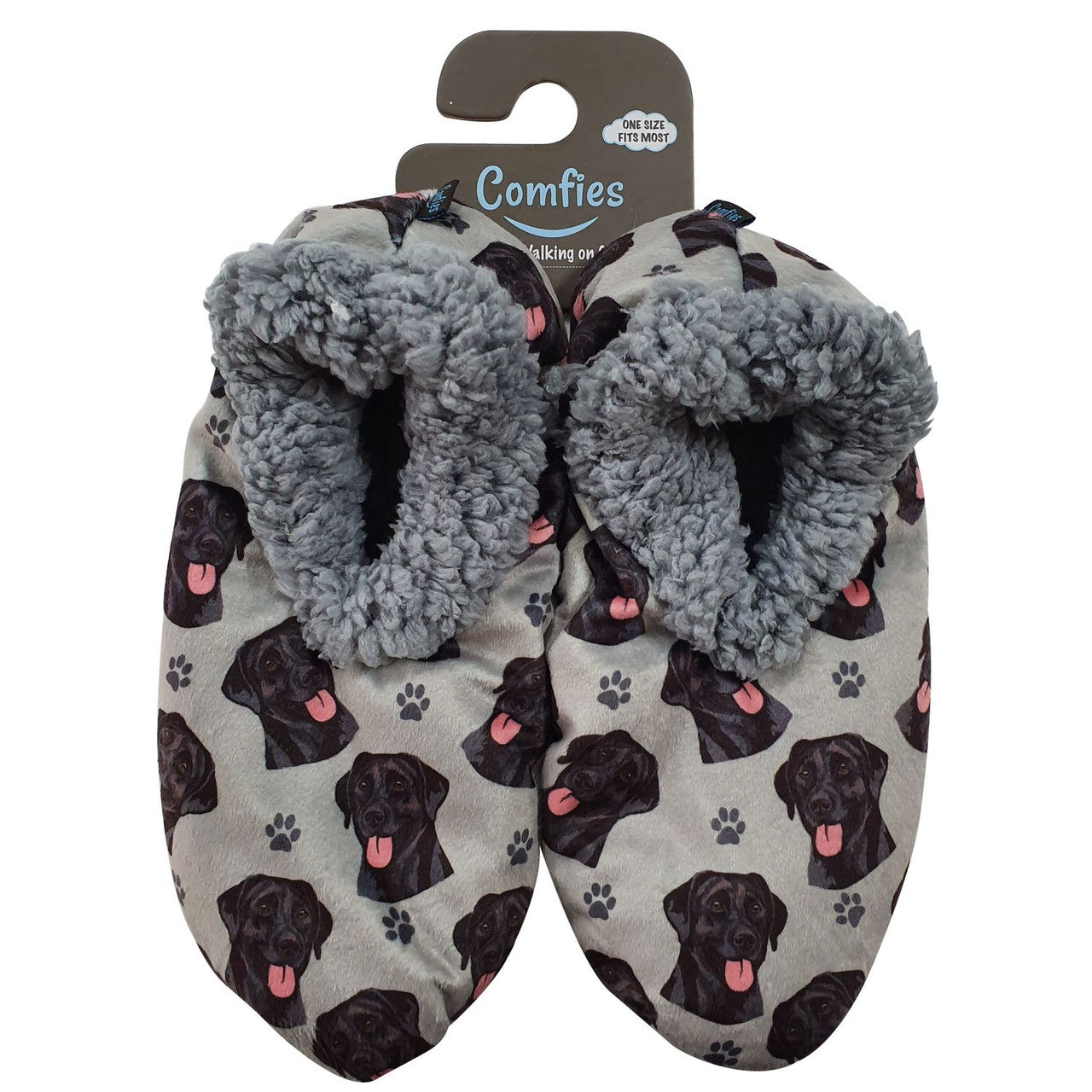 Comfies Pet Lover Slippers by E&S Imports - Black Labrador Retriever (281-21)