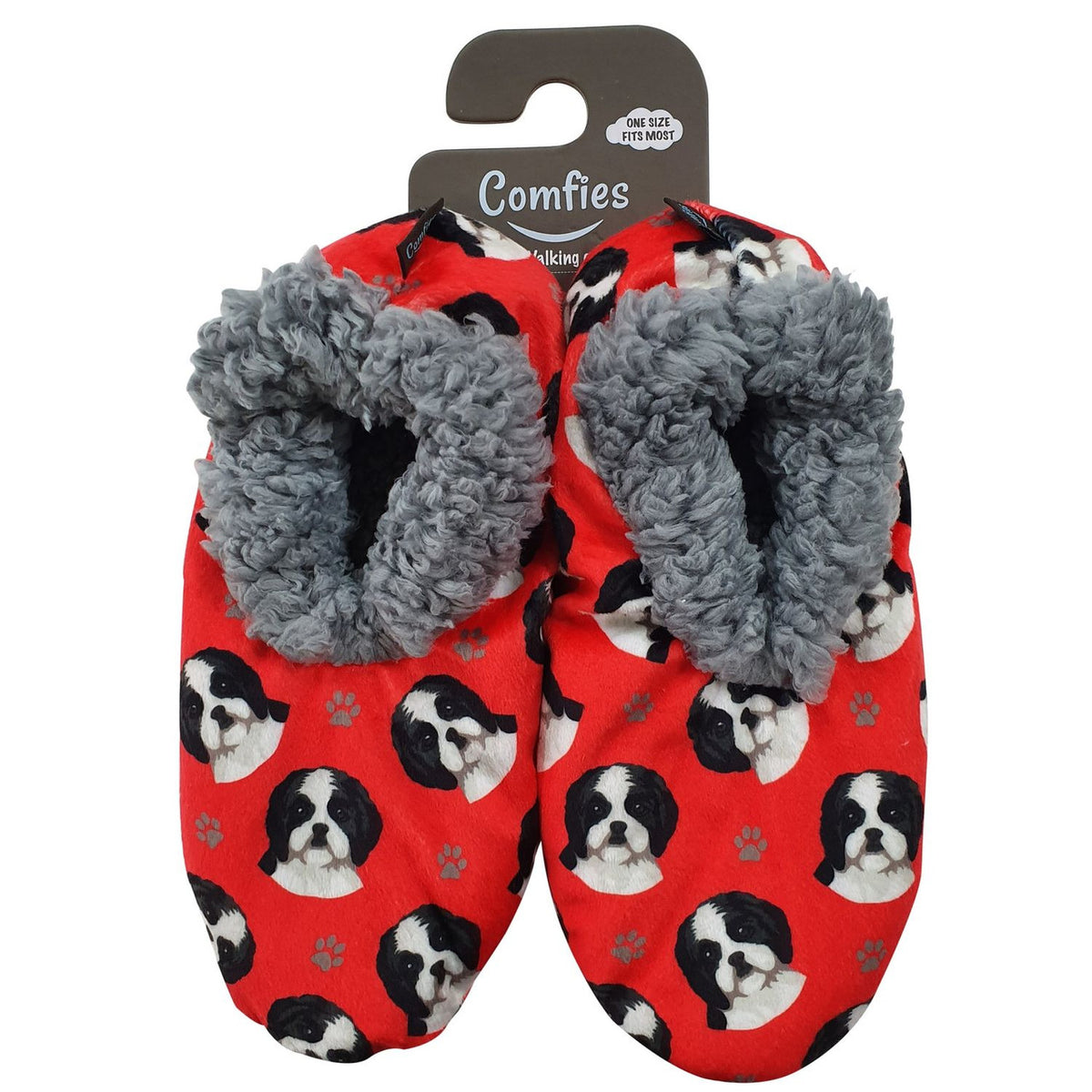 Comfies Pet Lover Slippers by E&S Imports - Shih Tzu Black (281-87b)