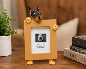 Miniature Pinscher, black & tan (2 1/2x3 1/2) Small Photo Frame: Ceramic