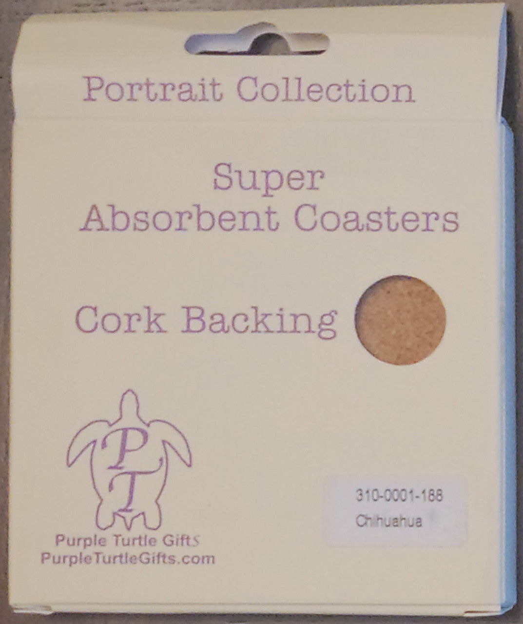 Purple Turtle Gifts Portrait Collection Absorbent Coaster-Chihuahua Tan