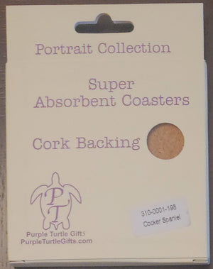 Purple Turtle Gifts Portrait Collection Absorbent Coaster-Cocker Spaniel 