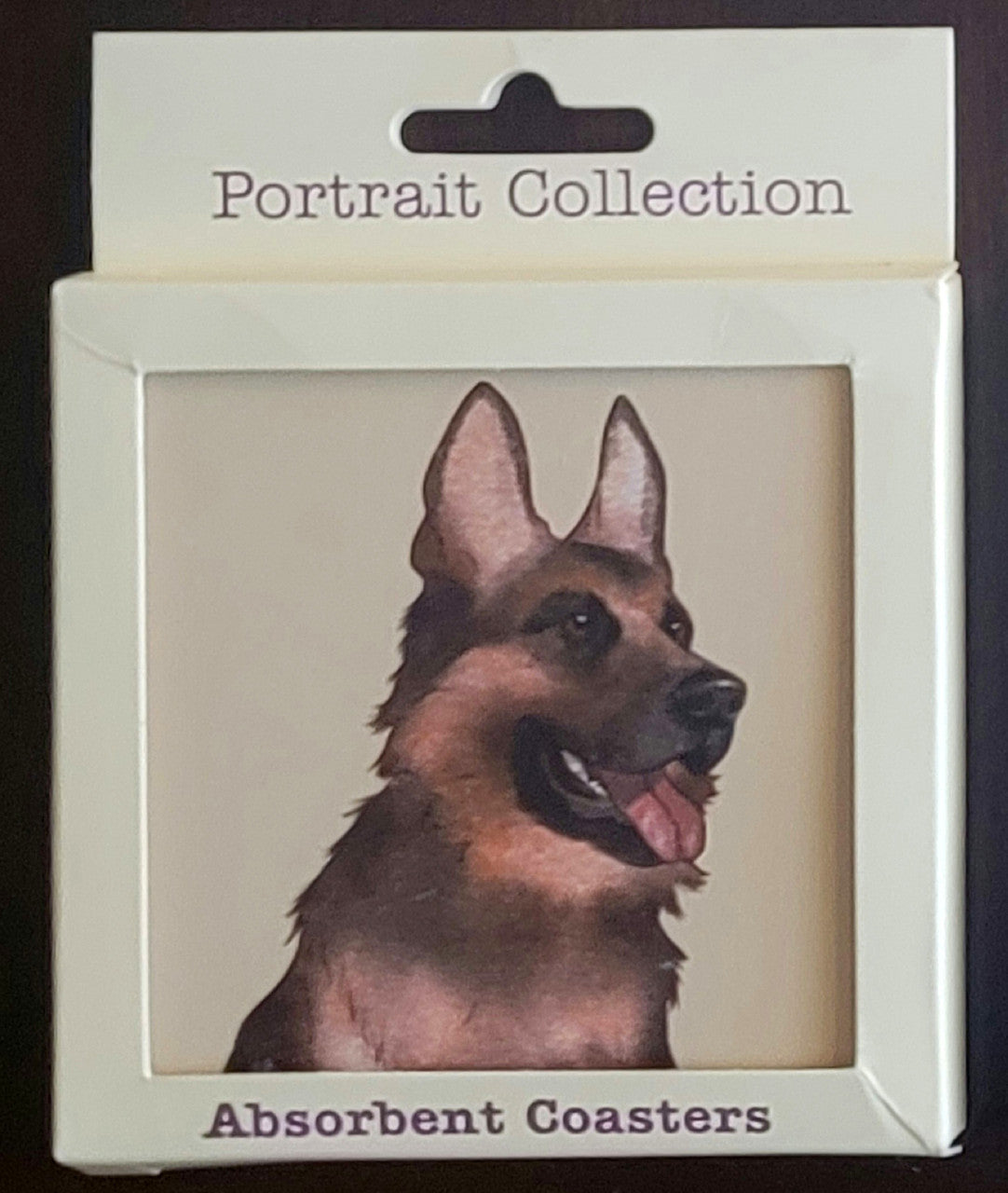 Purple Turtle Gifts Portrait Collection Absorbent Coaster-German Shepherd