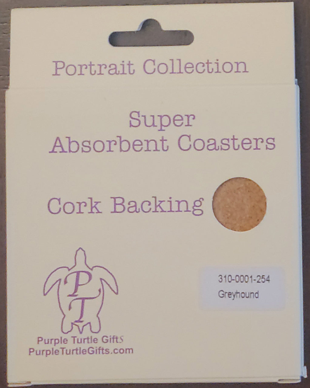 Purple Turtle Gifts Portrait Collection Absorbent Coaster-Greyhound