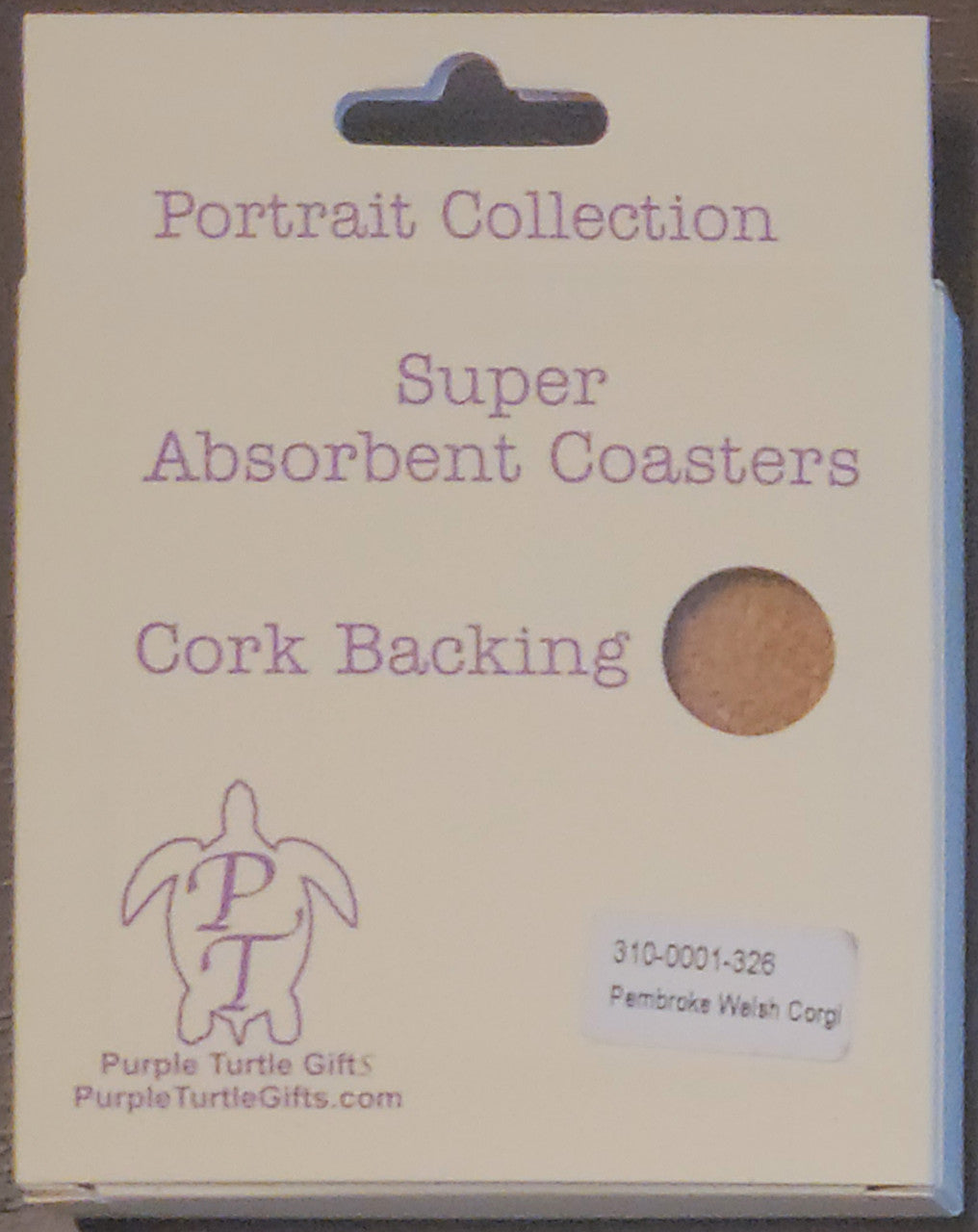 Purple Turtle Gifts Portrait Collection Absorbent Coaster-Pembroke Welsh Corgi