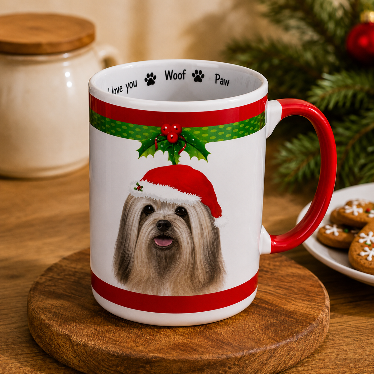E&S Pets Lhasa Apso Christmas Mug