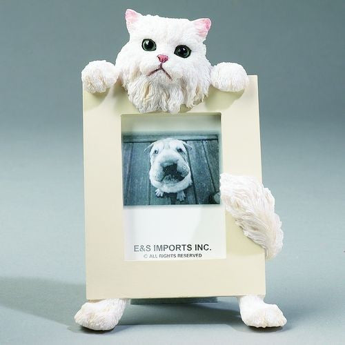 E&S Imports 2.5in x 3.5in Cat Picture Frame - Persian - White (35316-4)
