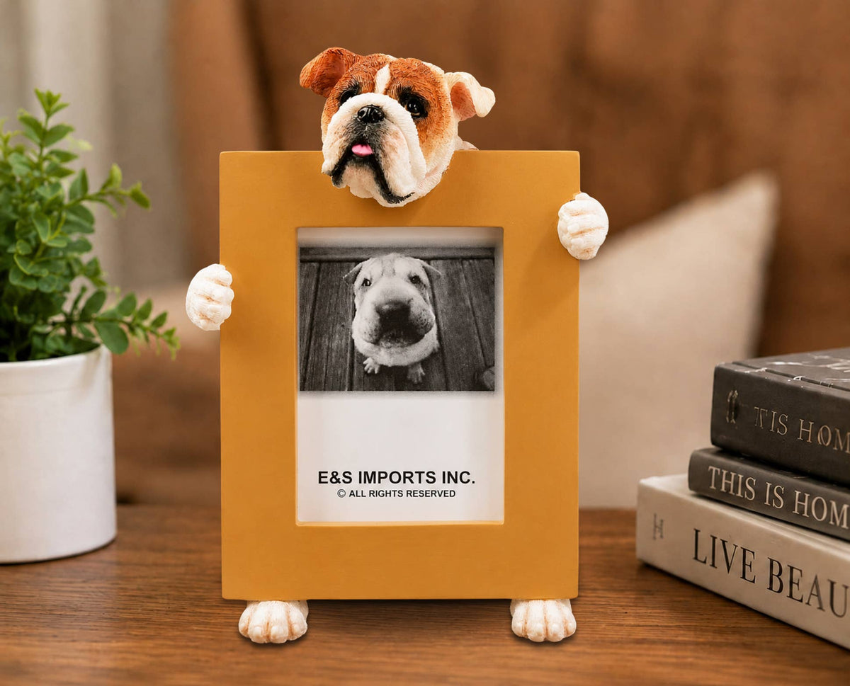 Bulldog Brindle (2 1/2x3 1/2) Small Photo Picture Ceramic Frame from E&S Imports