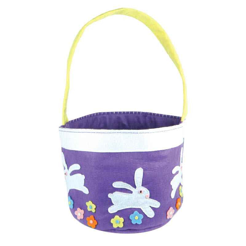Purple Three Bunnies Leaping Easter Basket (3BUN-86) from Groovy Holilday