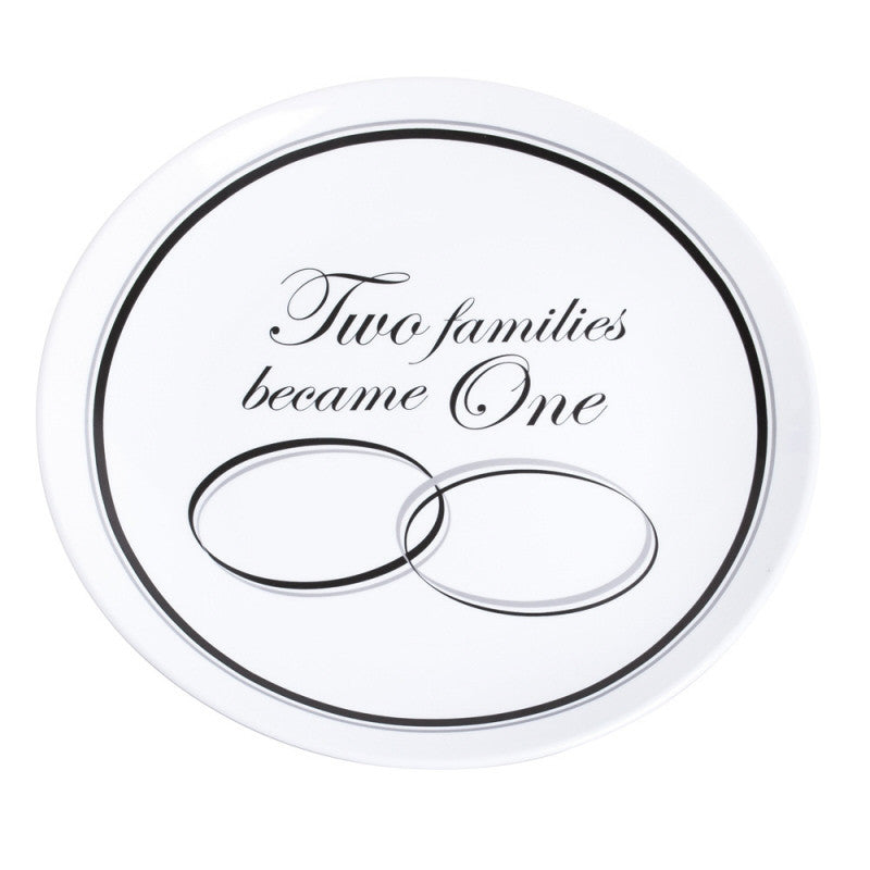Elegant Black Ink Platter, Two Families Became One (3CHR5211A)