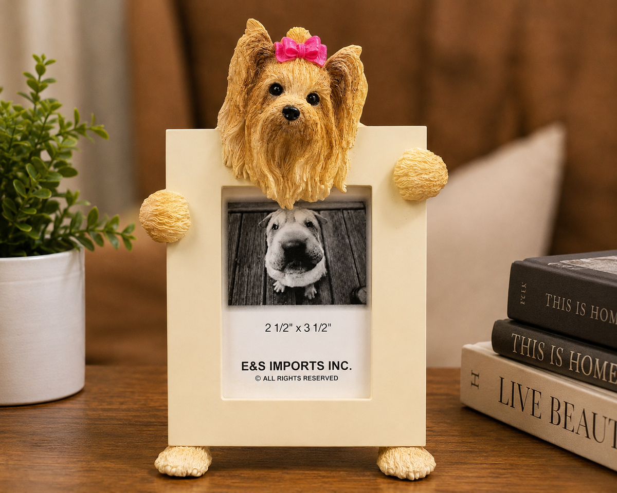 Yorkie (2 1/2x3 1/2) Small Photo Frame: Ceramic
