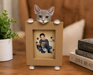 Tabby, Silver (2 1/2x3 1/2) Small Photo Frame: Ceramic