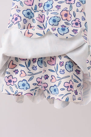 Floral Performance Scalloped Tank Dress