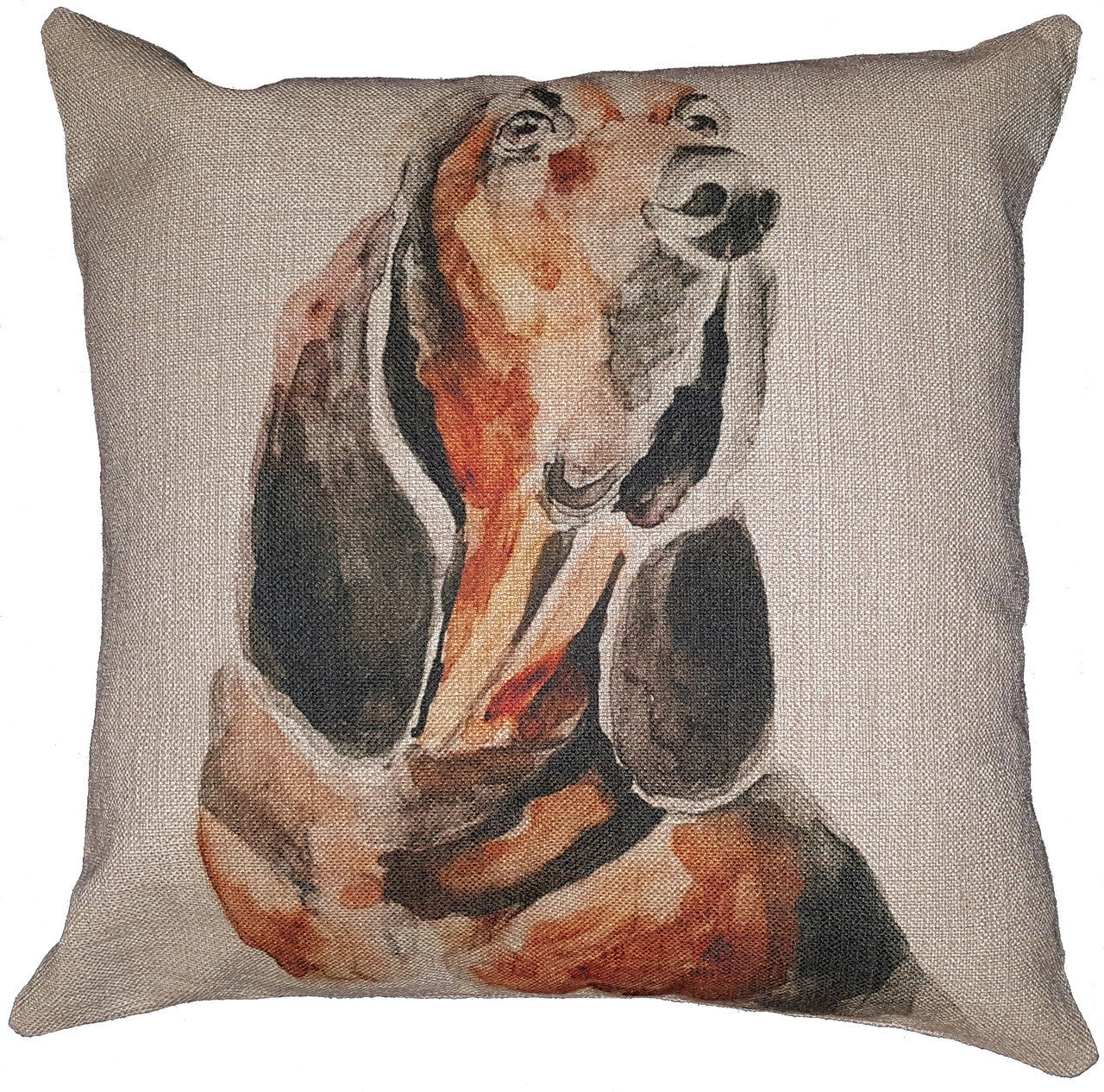 Cotton & Linen Dog Pillow - Basset Hound (10357)