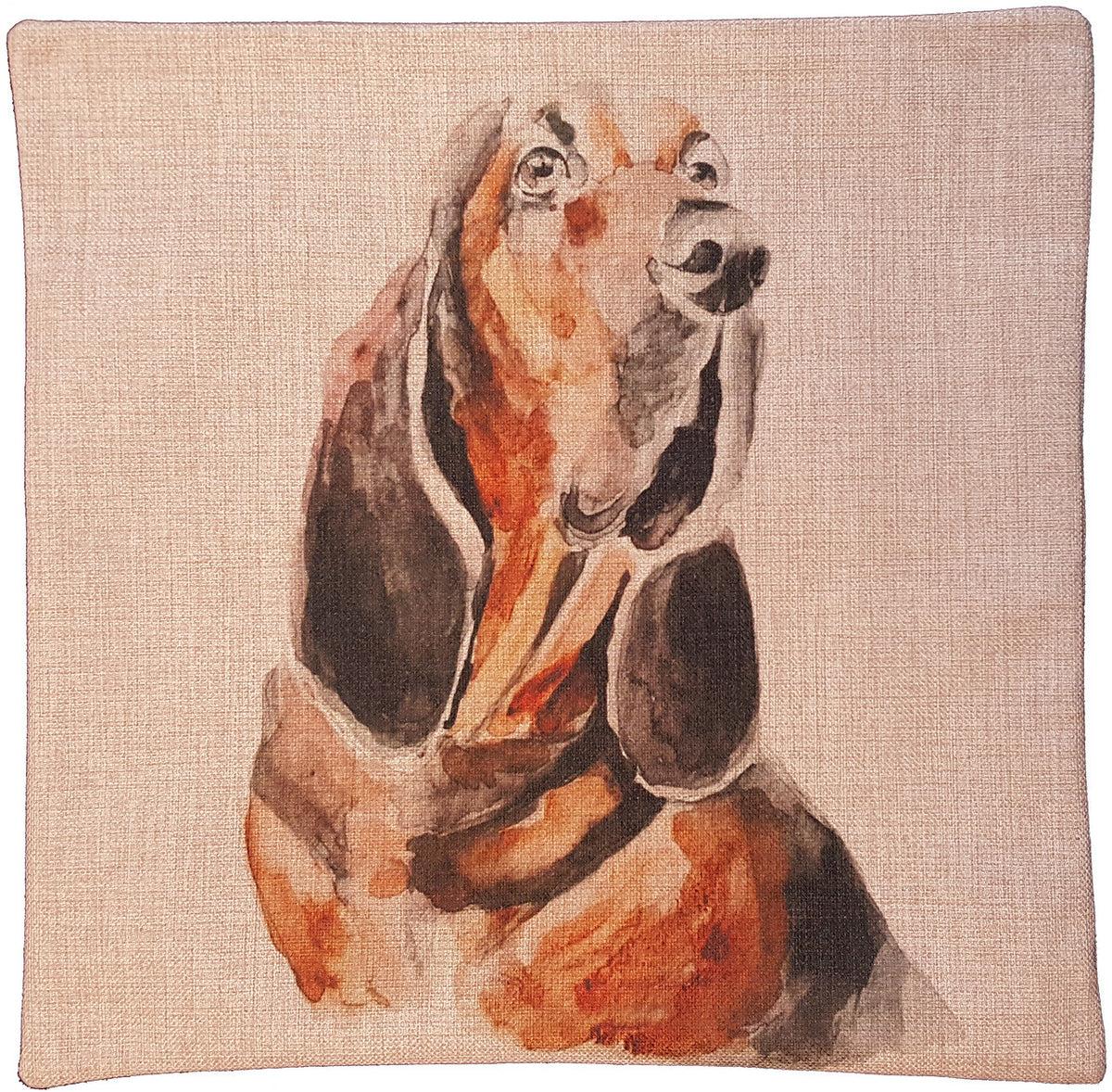 Cotton & Linen Dog Pillow - Basset Hound (10357)