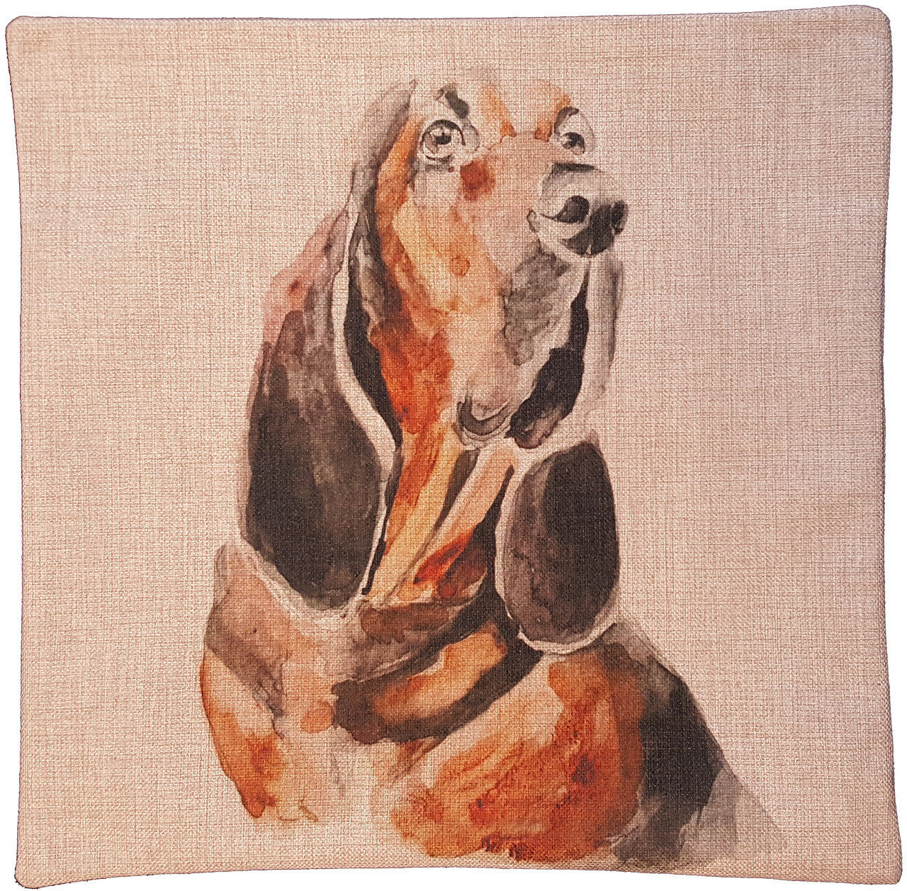 Cotton & Linen Dog Pillow - Basset Hound (10357)