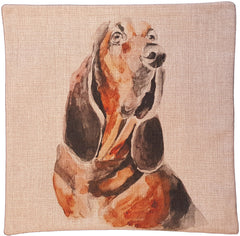 Cotton & Linen Dog Pillow - Basset Hound (10357)