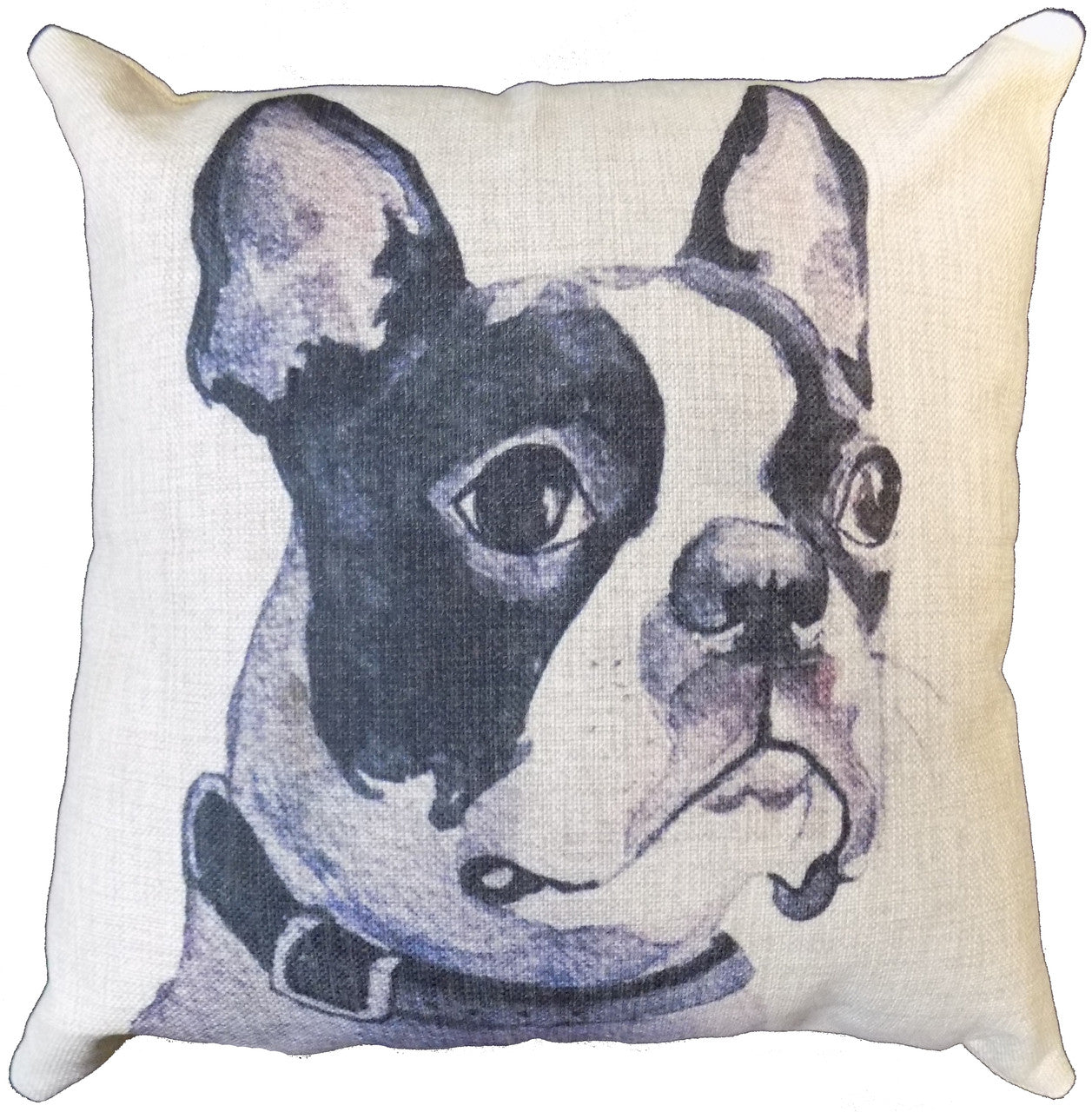 Cotton & Linen Dog Pillow - Boston Terrier (10356)