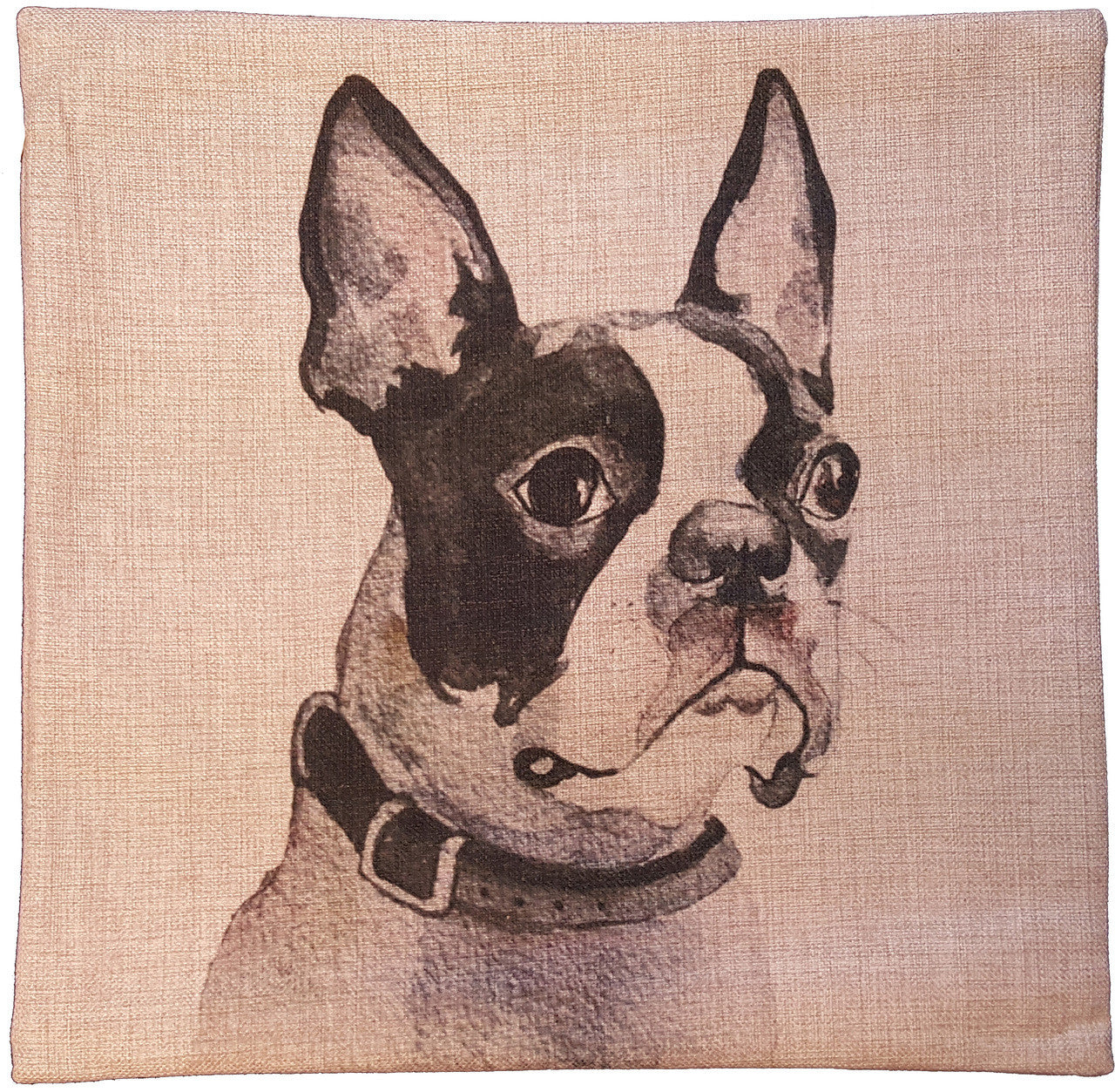 Cotton & Linen Dog Pillow - Boston Terrier (10356)