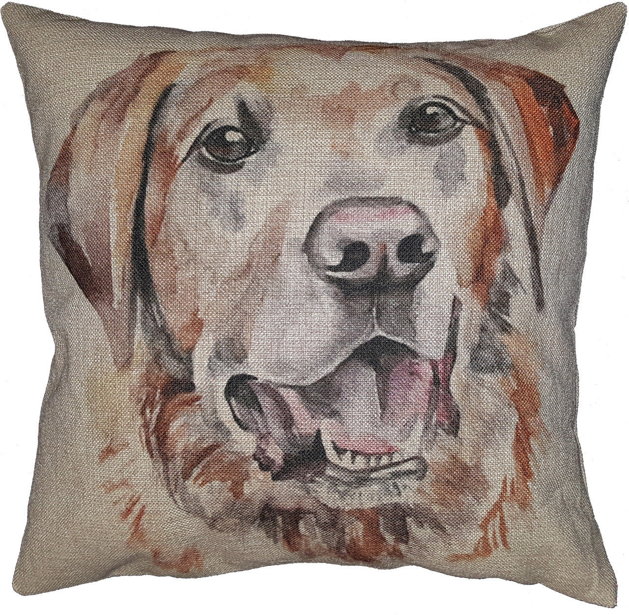 Cotton & Linen Dog Pillow - Yellow Labrador Retriever (10358)