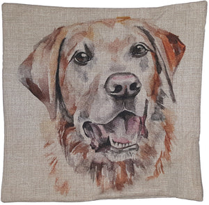 Cotton & Linen Dog Pillow - Yellow Labrador Retriever (10358)