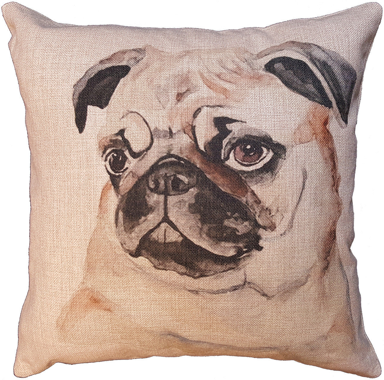 Cotton & Linen Dog Pillow - Pug (10360)