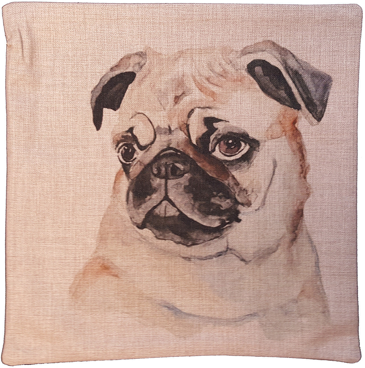 Cotton & Linen Dog Pillow - Pug (10360)