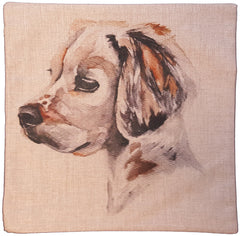 Cotton & Linen Dog Pillow - Golden Retriever (4865) (10361)