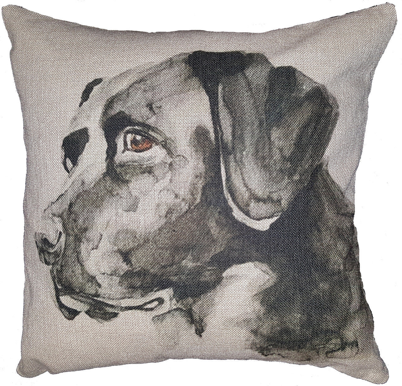 Cotton & Linen Dog Pillow - Black Labrador Retriever (10364)