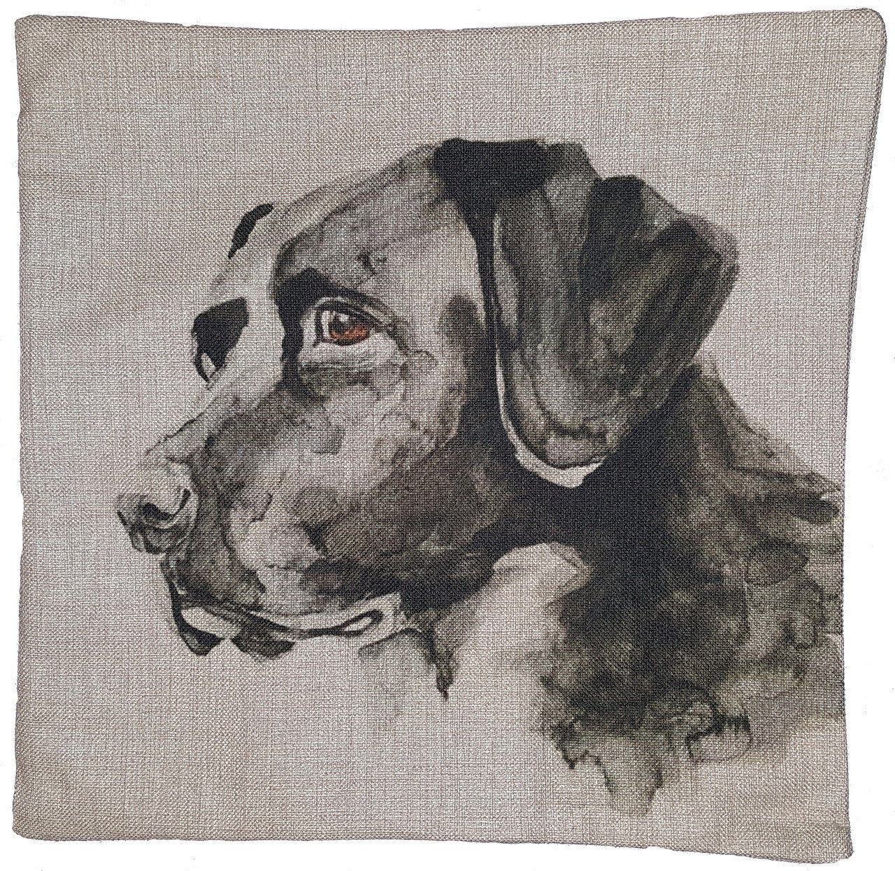 Cotton & Linen Dog Pillow - Black Labrador Retriever (10364)