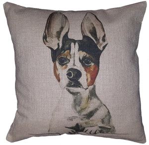 Cotton & Linen Dog Pillow - Jack Russell Terrier (10370)