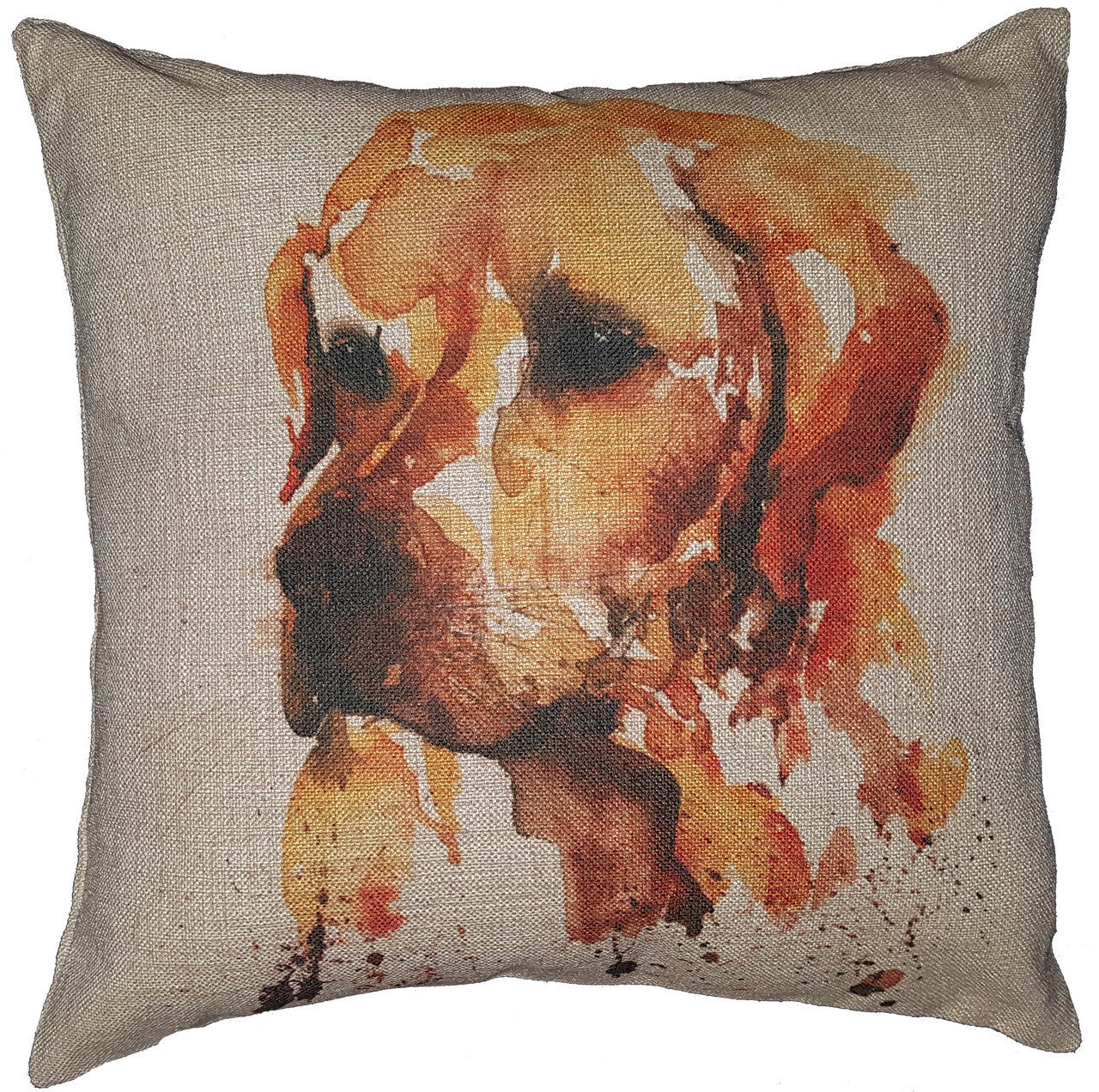 Cotton & Linen Dog Pillow - Golden Retriever (4880) (10372)