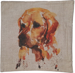 Cotton & Linen Dog Pillow - Golden Retriever (4880) (10372)