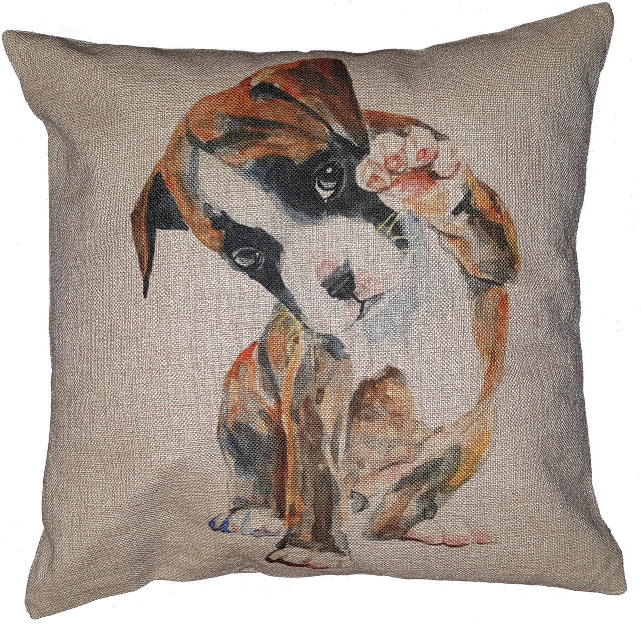 Cotton & Linen Dog Pillow - Boxer (10368)