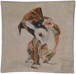Cotton & Linen Dog Pillow - Boxer (10368)