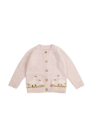 Pink goose cardigan sweater
