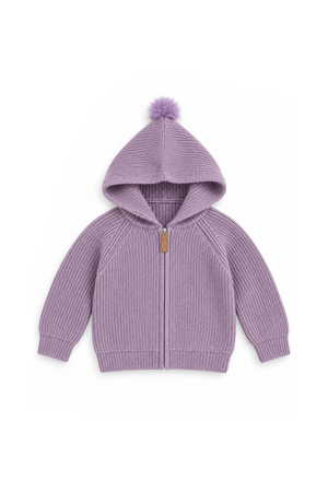Purple zipper cardigan sweater