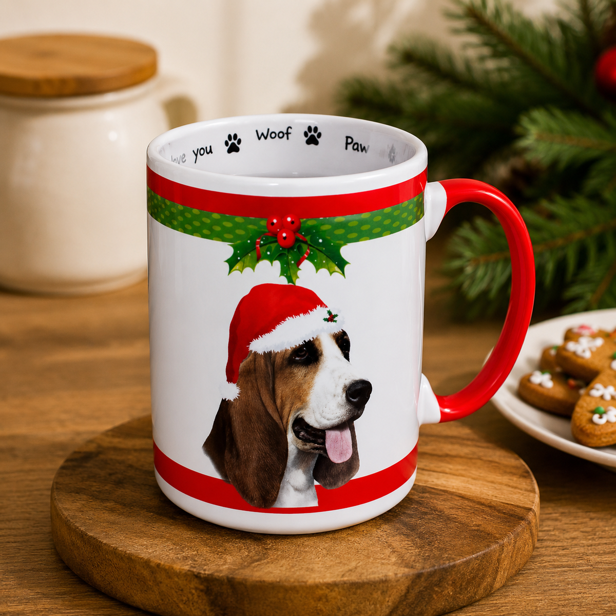 E&S Pets Basset Hound Christmas Mug
