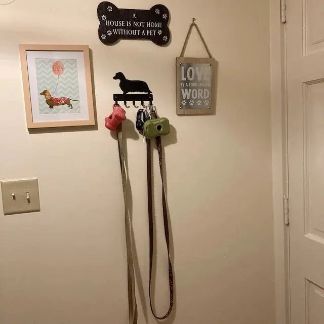 Dachshund (Longhaired) Dog Key Rack/ Leash Hanger