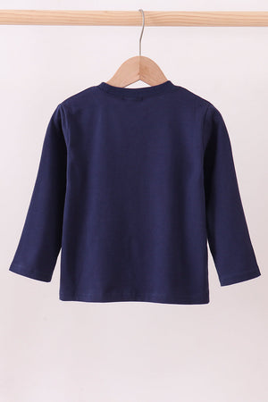 Premium Navy Auburn tiger applique top